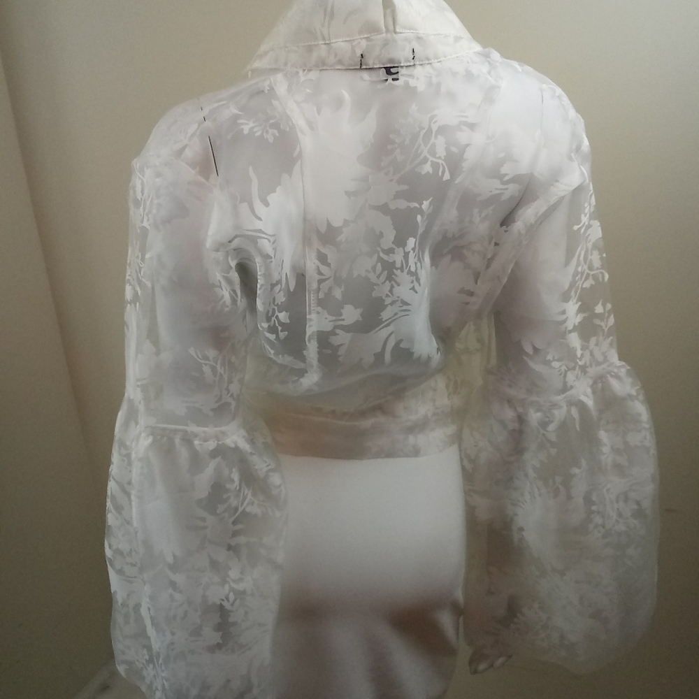 White sheer ladies blouse